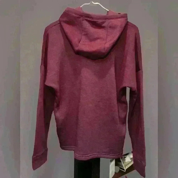 Under Armour Cowl Neck Hoodie Loose Size S Maroon Large Logo EUC - Picture 2 of 6